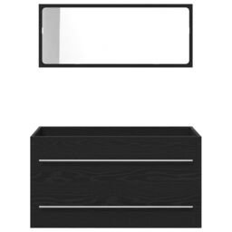 Berkfield Home Bathroom Sink Cabinet with Built-in Basin Black Oak Engineered Wood - thumbnail 8
