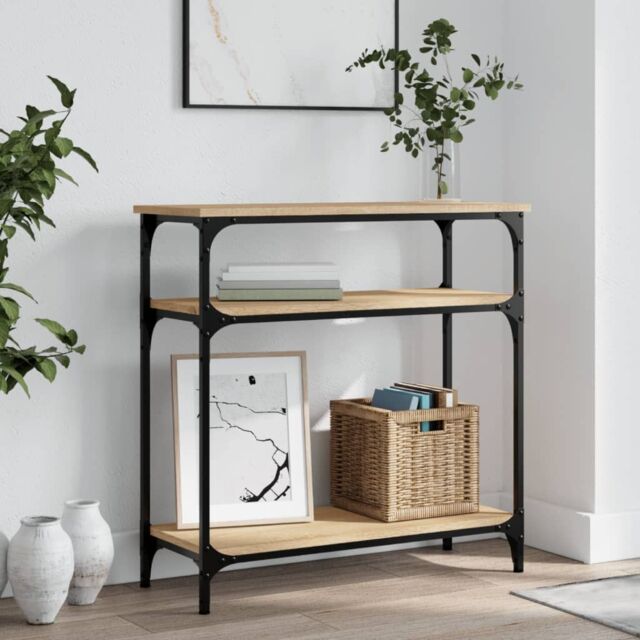Berkfield Home Console Table Sonoma Oak 75x29x75 cm Engineered Wood in Brown - Size: 75 x 29 x 75 cm - image 1
