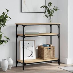 Berkfield Home Console Table Sonoma Oak 75x29x75 cm Engineered Wood in Brown - Size: 75 x 29 x 75 cm - thumbnail 1