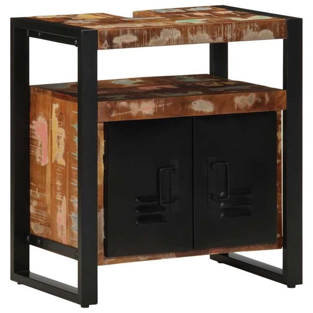 Berkfield Home Bathroom Sink Cabinet 55x35x60 cm Solid Wood Reclaimed in Brown - Size: 55 x 35 x 60 cm - image 1