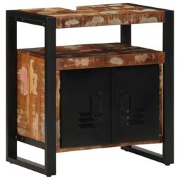 Berkfield Home Bathroom Sink Cabinet 55x35x60 cm Solid Wood Reclaimed in Brown - Size: 55 x 35 x 60 cm - thumbnail 1