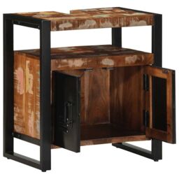 Berkfield Home Bathroom Sink Cabinet 55x35x60 cm Solid Wood Reclaimed in Brown - Size: 55 x 35 x 60 cm - thumbnail 2