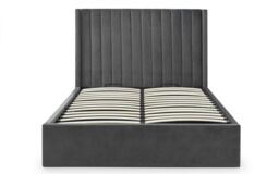 Ashfield Grey Scalloped Premium Velvet Ottoman Bed - King - thumbnail 5
