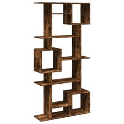 Berkfield Home Book Cabinet Smoked Oak 92x29x188 cm Engineered Wood in Brown - Size: 92 x 29 x 188 cm - thumbnail 1