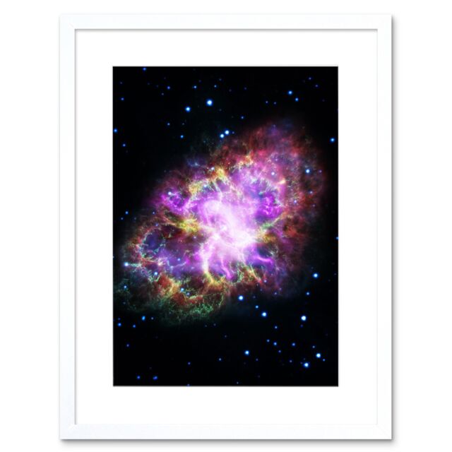 Artery8 Wall Art Print Hubble Space Astronomy Multiwavelength Crab Nebula Detailed Composite From VLA Spitzer Hubble XMM-Newton & Chandra X-Ray - image 1