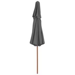 Berkfield Home Double Decker Parasol with Wooden Pole 270 cm Anthracite in Charcoal - thumbnail 4