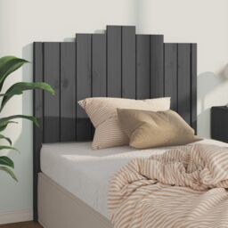Berkfield Home Bed Headboard Grey 106x4x110 cm Solid Wood Pine - Size: 106 x 4 x 110 cm - thumbnail 1