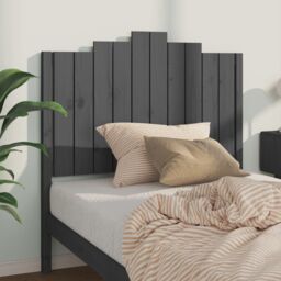Berkfield Home Bed Headboard Grey 106x4x110 cm Solid Wood Pine - Size: 106 x 4 x 110 cm - thumbnail 3