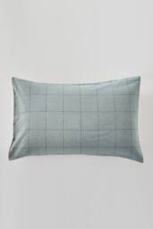 The Linen Consultancy Lazy Linens Soft Squares Duvet Cover Set in Mid Blue - Size: Single - thumbnail 4