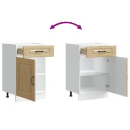 Berkfield Home Kitchen Base Cabinet Kalmar Sonoma Oak Engineered Wood in Brown - thumbnail 9