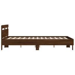 Berkfield Home Durable Bed Frame without Mattress Brown Oak 150x200 cm King Size - thumbnail 6