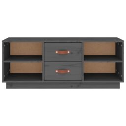 Berkfield Home TV Cabinet Grey 100x34x40 cm Solid Wood Pine - Size: 100 x 34 x 40 cm - thumbnail 6