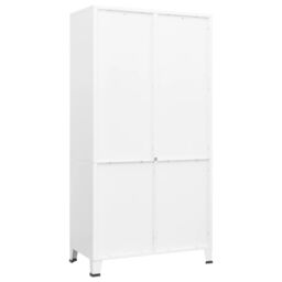 Berkfield Home Industrial Wardrobe White 90x50x180 cm Metal - Size: 90 x 50 x 180 cm - thumbnail 4