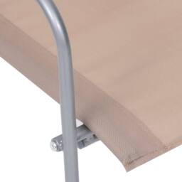 Berkfield Home 4 Piece Garden Lounge Set Fabric & Steel Taupe - thumbnail 6