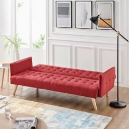 Bravich LTD Mario Sofa Bed Double Click Clack 3 Seater in Red - thumbnail 5