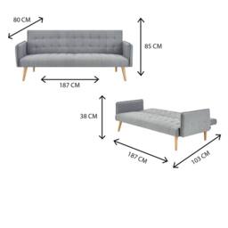 Bravich LTD Mario Sofa Bed Double Click Clack 3 Seater in Red - thumbnail 8