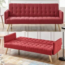 Bravich LTD Mario Sofa Bed Double Click Clack 3 Seater in Red - thumbnail 1