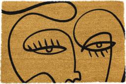 Artsy Mats Abstract Line Art Eyes Doormat in Black - Size: 40 cm x 60 cm - thumbnail 2