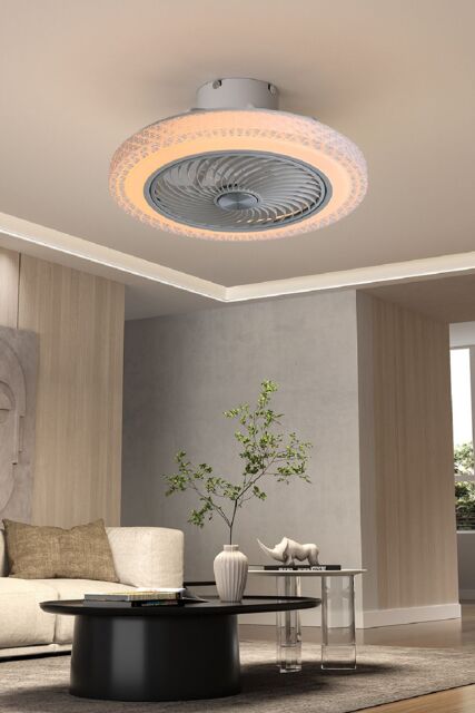 Living and Home 20inch Acrylic Ceiling Mount Adjustable LED Fan Light - image 1