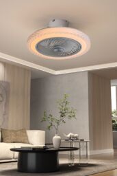 Living and Home 20inch Acrylic Ceiling Mount Adjustable LED Fan Light - thumbnail 1