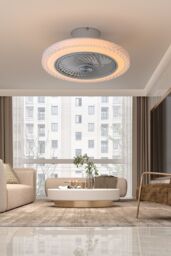 Living and Home 20inch Acrylic Ceiling Mount Adjustable LED Fan Light - thumbnail 2