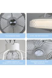 Living and Home 20inch Acrylic Ceiling Mount Adjustable LED Fan Light - thumbnail 7