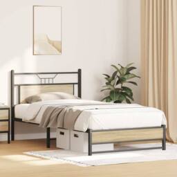Berkfield Home Bed Frame without Mattress Sonoma Oak 100x190 cm Engineered Wood in Light Oak - thumbnail 5