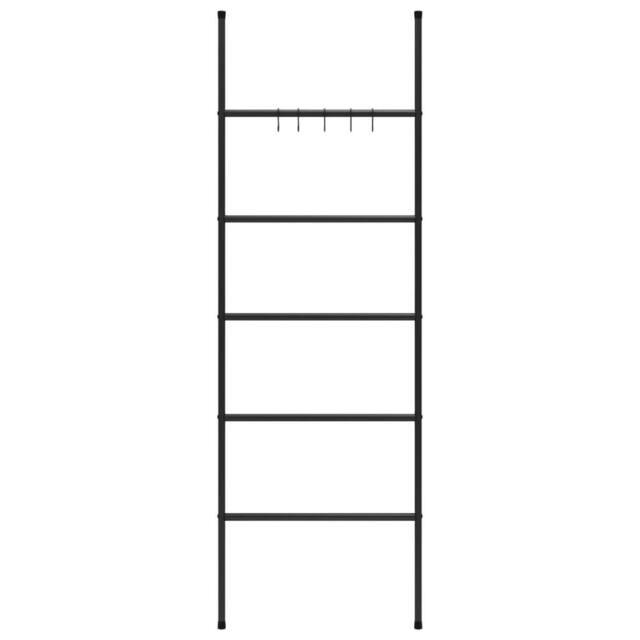 Berkfield Home Towel Rack Ladder with 5 Tiers Black 58x175 cm Iron - image 1