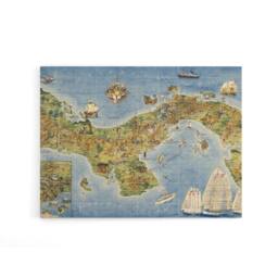 "Artery8 Map Herman 1941 Panama Canal Canvas Wall Art Print - Size: W18"" x H24""" - thumbnail 1