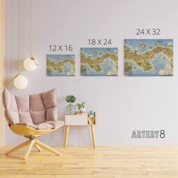 "Artery8 Map Herman 1941 Panama Canal Canvas Wall Art Print - Size: W18"" x H24""" - thumbnail 4