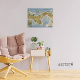 "Artery8 Map Herman 1941 Panama Canal Canvas Wall Art Print - Size: W18"" x H24""" - thumbnail 3