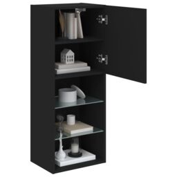 Berkfield Home TV Cabinet with LED Lights Black 40.5x30x102 cm - thumbnail 6