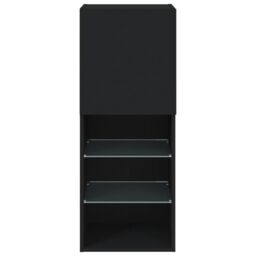 Berkfield Home TV Cabinet with LED Lights Black 40.5x30x102 cm - thumbnail 9