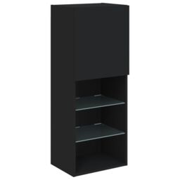 Berkfield Home TV Cabinet with LED Lights Black 40.5x30x102 cm - thumbnail 7