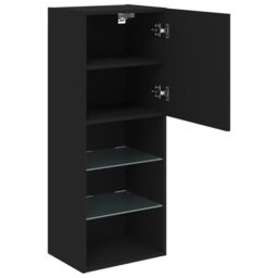 Berkfield Home TV Cabinet with LED Lights Black 40.5x30x102 cm - thumbnail 8