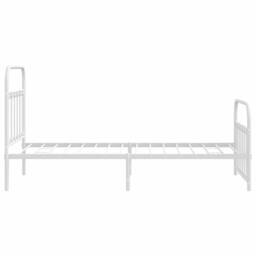 Berkfield Home Metal Bed Frame with Headboard & Footboard White 100x190 cm - thumbnail 7