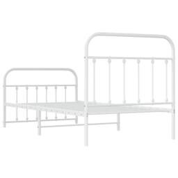 Berkfield Home Metal Bed Frame with Headboard & Footboard White 100x190 cm - thumbnail 8