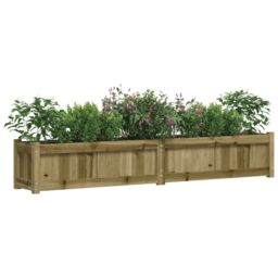 Berkfield Home Garden Planter 180x31x31 cm Impregnated Wood Pine in Brown - Size: 180 x 31 x 31 cm - thumbnail 4