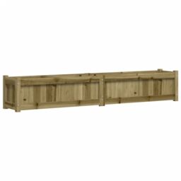 Berkfield Home Garden Planter 180x31x31 cm Impregnated Wood Pine in Brown - Size: 180 x 31 x 31 cm - thumbnail 2