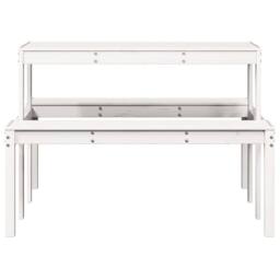 Berkfield Home Picnic Table White 110x134x75 cm Solid Wood Pine - Size: 110 x 134 x 75 cm - thumbnail 4
