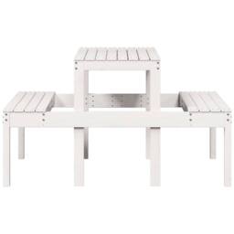 Berkfield Home Picnic Table White 110x134x75 cm Solid Wood Pine - Size: 110 x 134 x 75 cm - thumbnail 5
