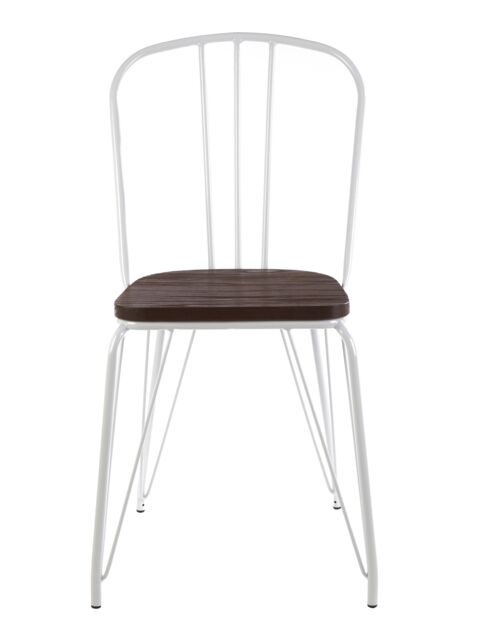 Orsina District Metal & Elm Wood Chair in White - image 1