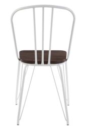 Orsina District Metal & Elm Wood Chair in White - thumbnail 4