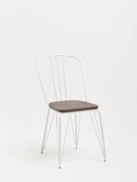 Orsina District Metal & Elm Wood Chair in White - thumbnail 5