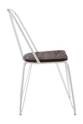 Orsina District Metal & Elm Wood Chair in White - thumbnail 3