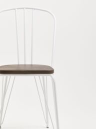 Orsina District Metal & Elm Wood Chair in White - thumbnail 6