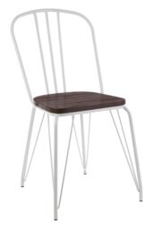 Orsina District Metal & Elm Wood Chair in White - thumbnail 2