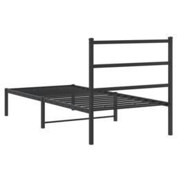 Berkfield Home Metal Bed Frame without Mattress with Headboard Black 90x190cm - Size: 90x190 cm - thumbnail 7