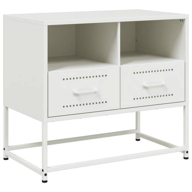 Berkfield Home TV Cabinet White 68x39x60.5 cm Steel - image 1