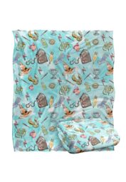 Warner Brothers Harry Potter Water Color Pattern Blanket 152 x 127 cm in White - thumbnail 2